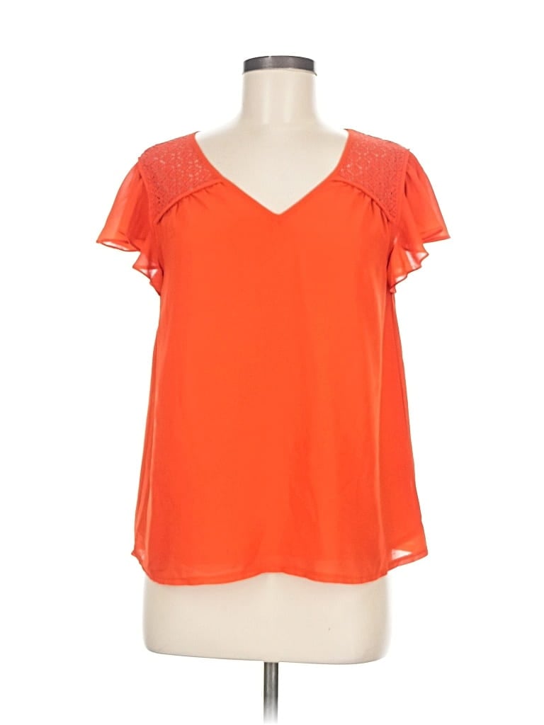 Pre-owned Mossimo Short Sleeve Blouse In Orange