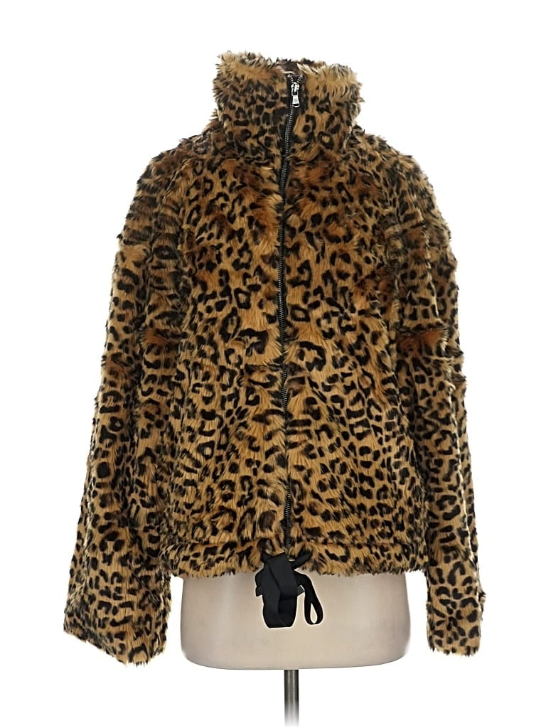 Pre-owned Rebecca Minkoff Faux Fur Jacket In Brown