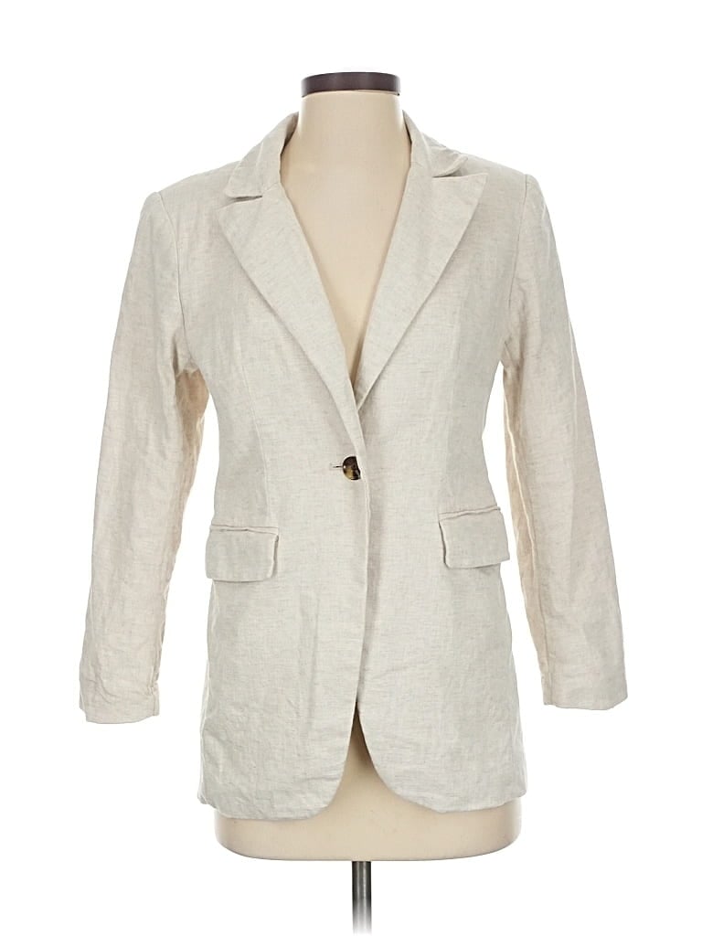 Pre-owned Banana Republic Factory Store Blazer Jacket In White