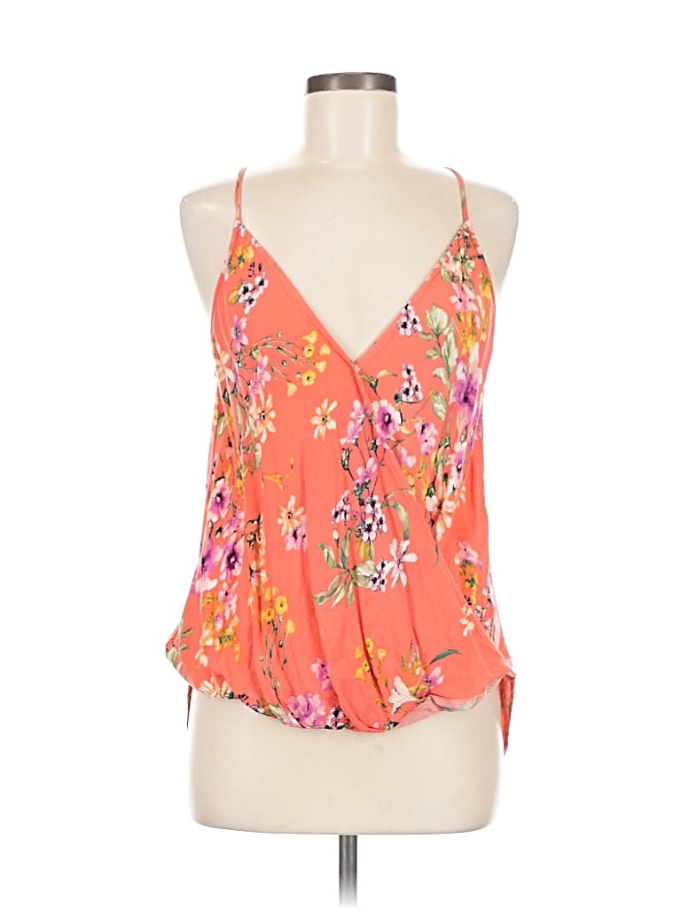 Click to view more detailed imagery on our partner's website Pre-owned Pink Clover Sleeveless Blouse In Orange
