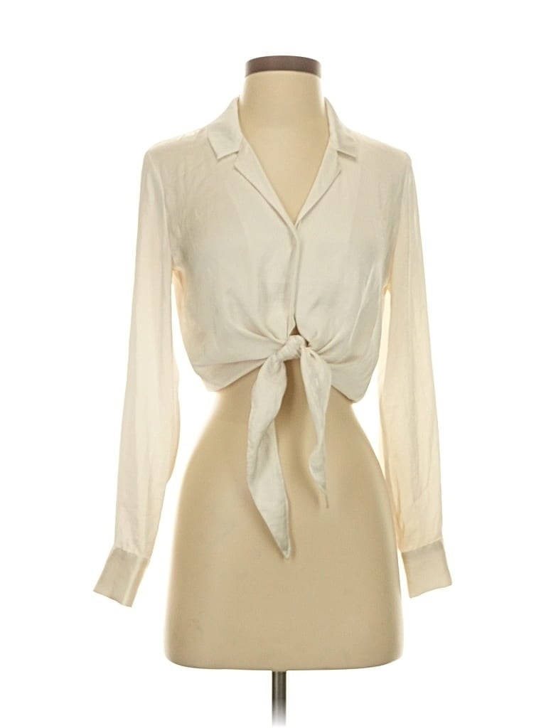 Pre-owned Wilfred Long Sleeve Blouse In White