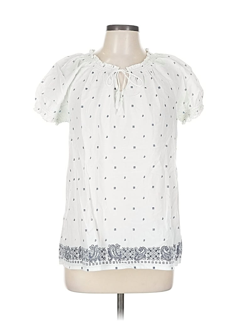 Pre-owned Tommy Hilfiger Short Sleeve Blouse In White