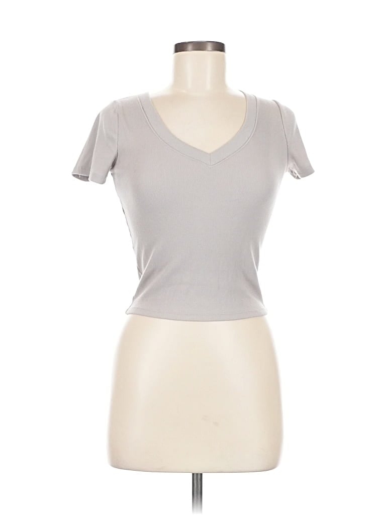 Pre-owned Hollister Short Sleeve T-shirt In Brown