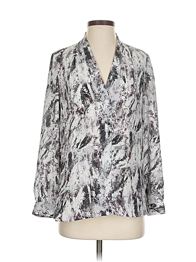 Pre-owned Vince Camuto Long Sleeve Blouse In Silver