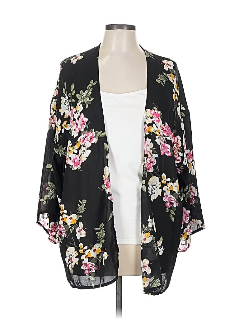 Pre-owned Unbranded Kimono In Black