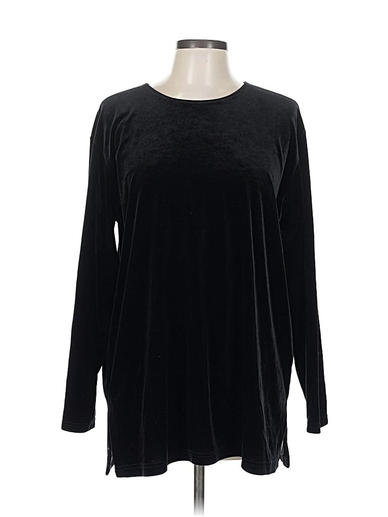 IMPRESSIONS Pre-owned Long Sleeve Top Black Crew Neck Tops