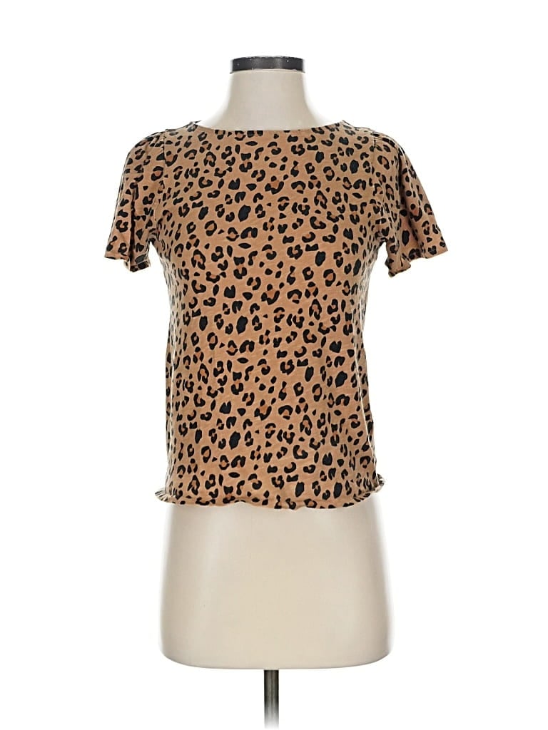 Pre-owned J.crew Factory Store Short Sleeve T-shirt In Brown