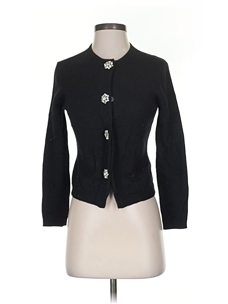 Pre-owned Talbots Wool Cardigan Sweater In Black