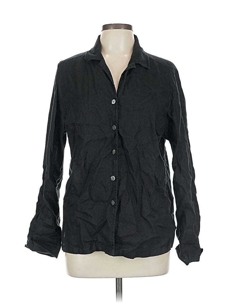 Pre-owned Amanda Smith Long Sleeve Button Down Shirt In Black
