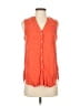 Maeve 100% Rayon Orange Sleeveless Button-Down Shirt Size 0 - photo 1
