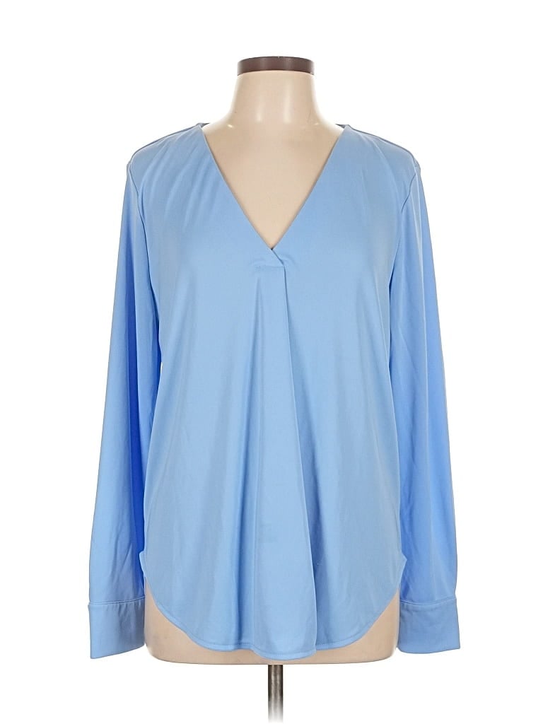 Pre-owned Assorted Brands Long Sleeve Blouse In Blue