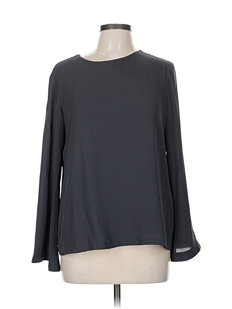 Pre-owned Banana Republic Long Sleeve Blouse In Gray