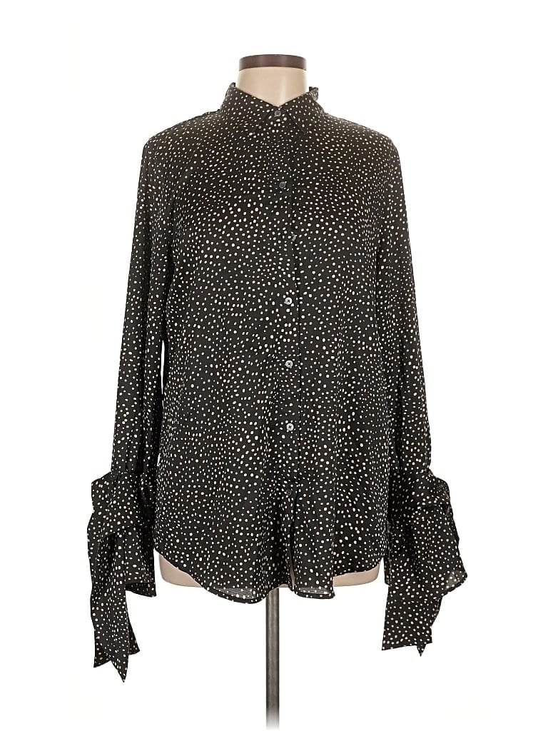 Pre-owned Banana Republic Long Sleeve Blouse In Black