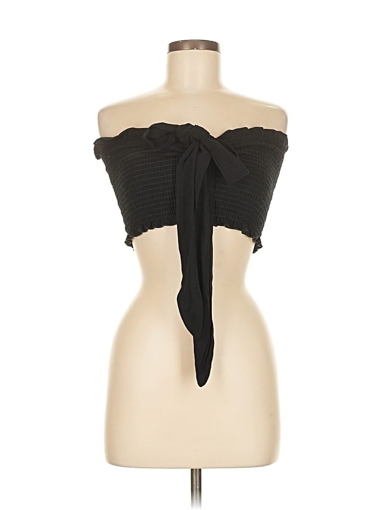 Pre-owned Blue Buttercup Tube Top Black Strapless Neckline Tops