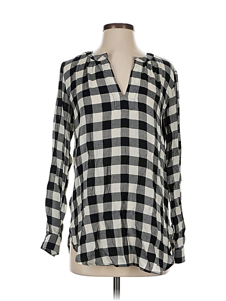 Pre-owned Ann Taylor Loft 3/4 Sleeve Blouse In Black