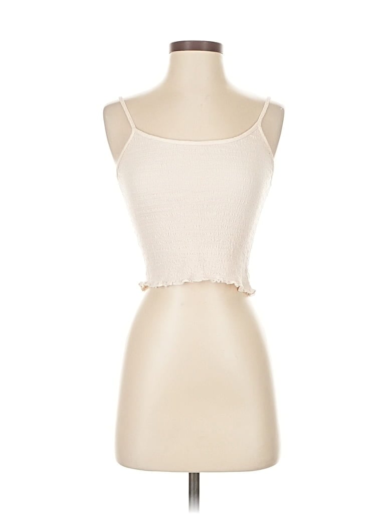 Pre-owned Brandy Melville Sleeveless Top Ivory Sweetheart Neckline Tops In White