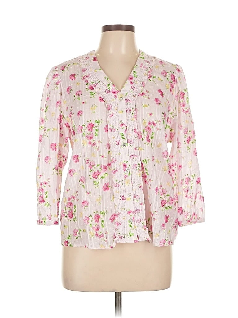 Click to view more detailed imagery on our partner's website Pre-owned Nanette Lepore 3/4 Sleeve Blouse In Pink