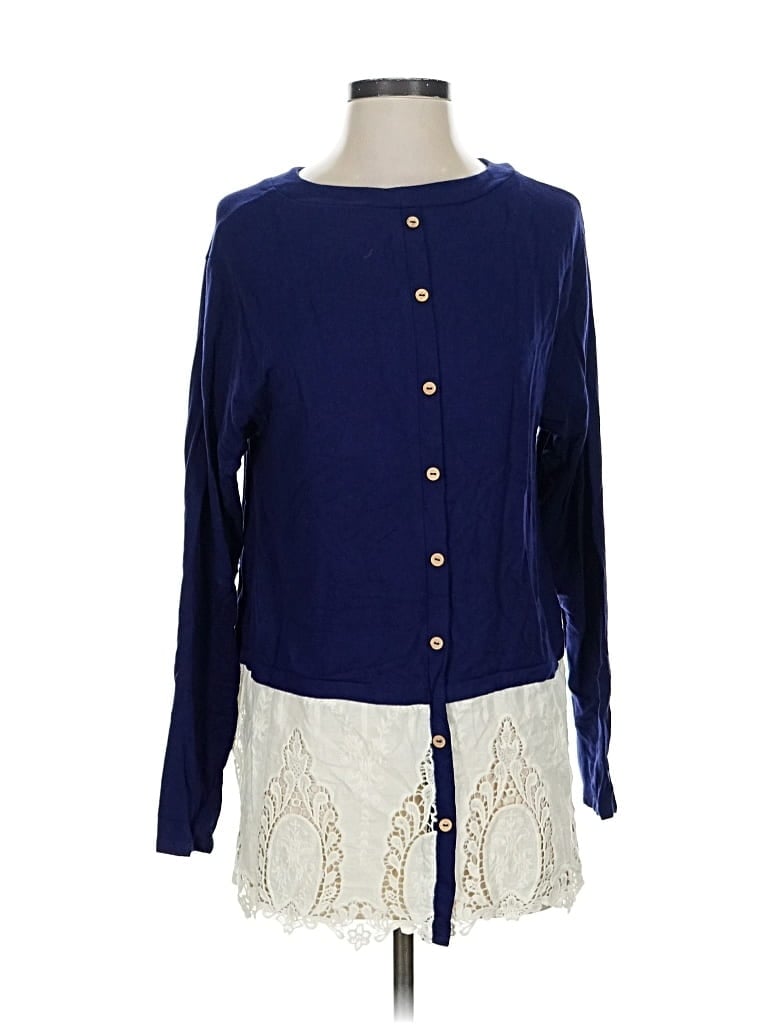 Pre-owned Altar'd State Long Sleeve Blouse In Blue