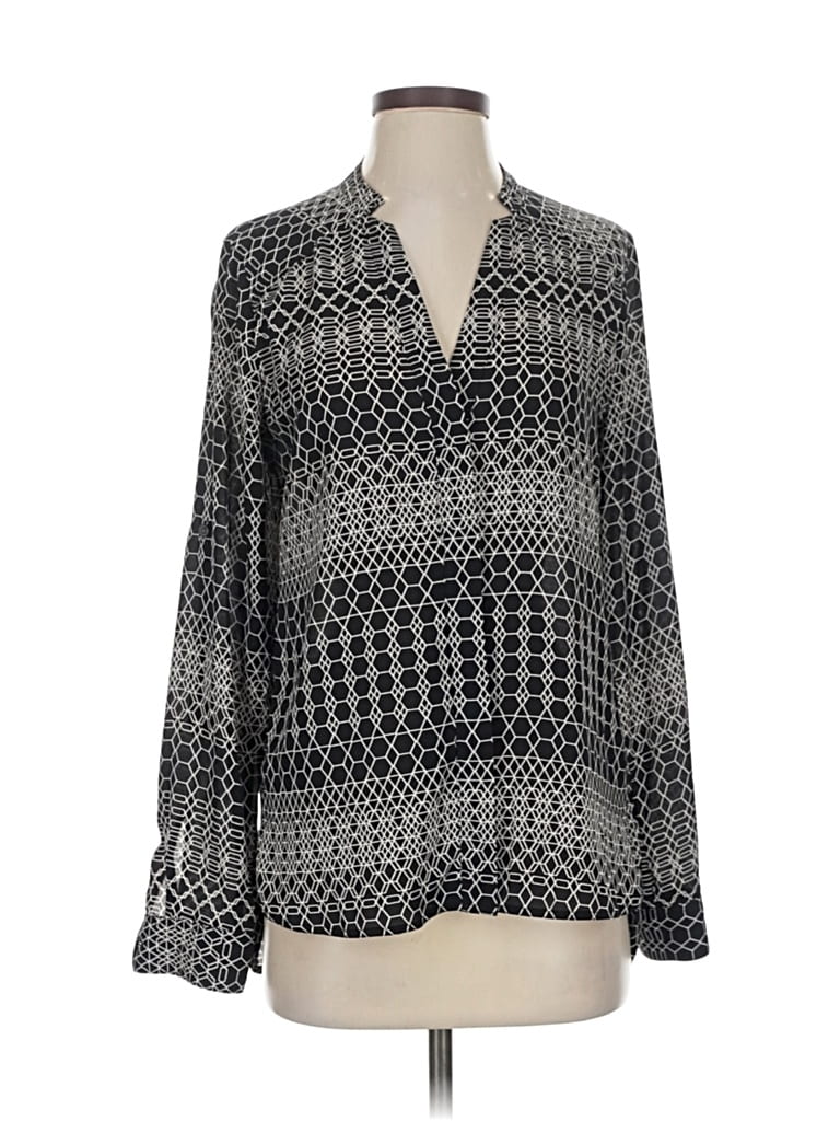 BANANA REPUBLIC Pre-owned Long Sleeve Blouse In Silver