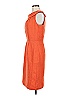Karin Stevens 100% Polyester Solid Orange Casual Dress Size 6 - photo 5