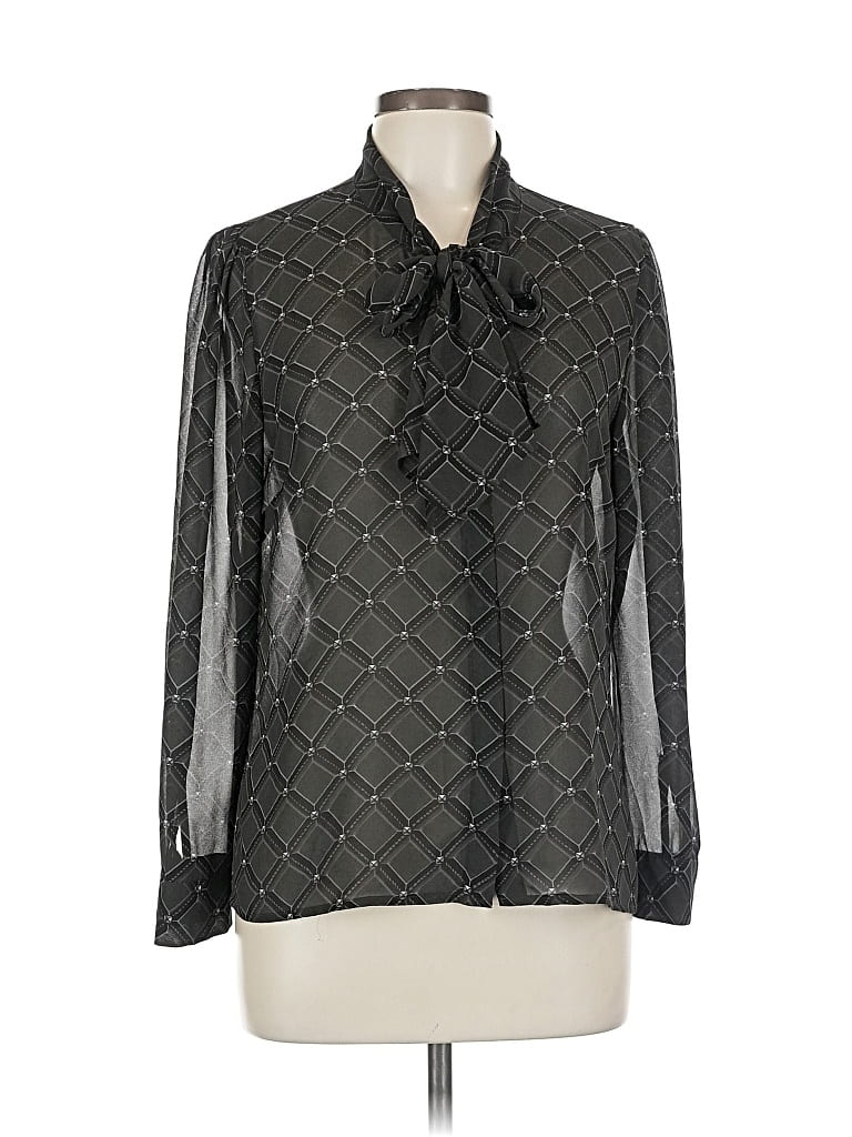 Pre-owned Michael Michael Kors Long Sleeve Blouse In Gray