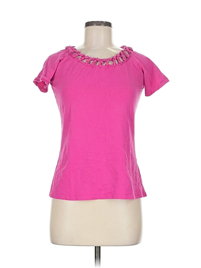 Pre-owned Chadwicks Short Sleeve Top Pink Ruffles Neckline Tops