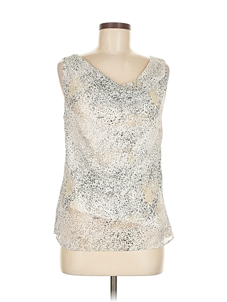 Pre-owned Ann Taylor Factory Sleeveless Blouse In Silver