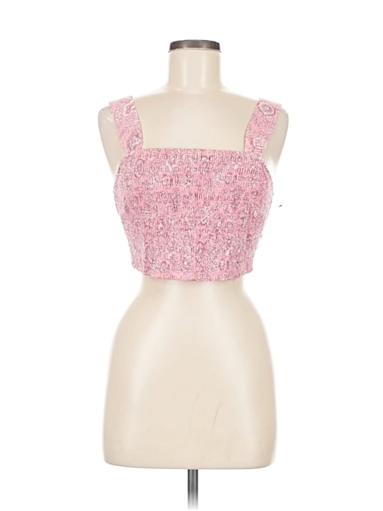 House Of Harlow 1960 Sleeveless Top Pink Sweetheart Neckline Tops In Pink
