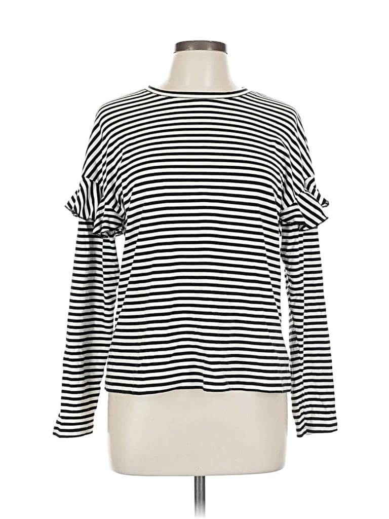 Pre-owned H&m Long Sleeve Top Black Boatneck Tops