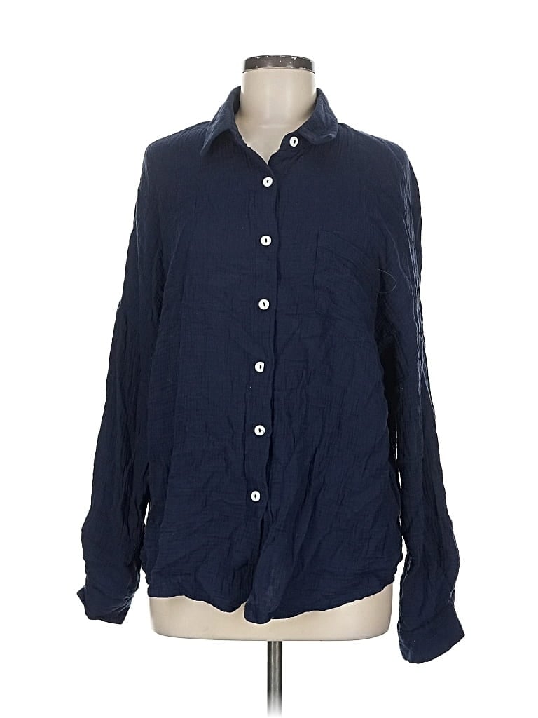 Pre-owned Automet Long Sleeve Button Down Shirt In Blue