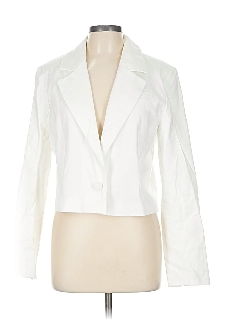 Pre-owned Abercrombie & Fitch Blazer Jacket In White