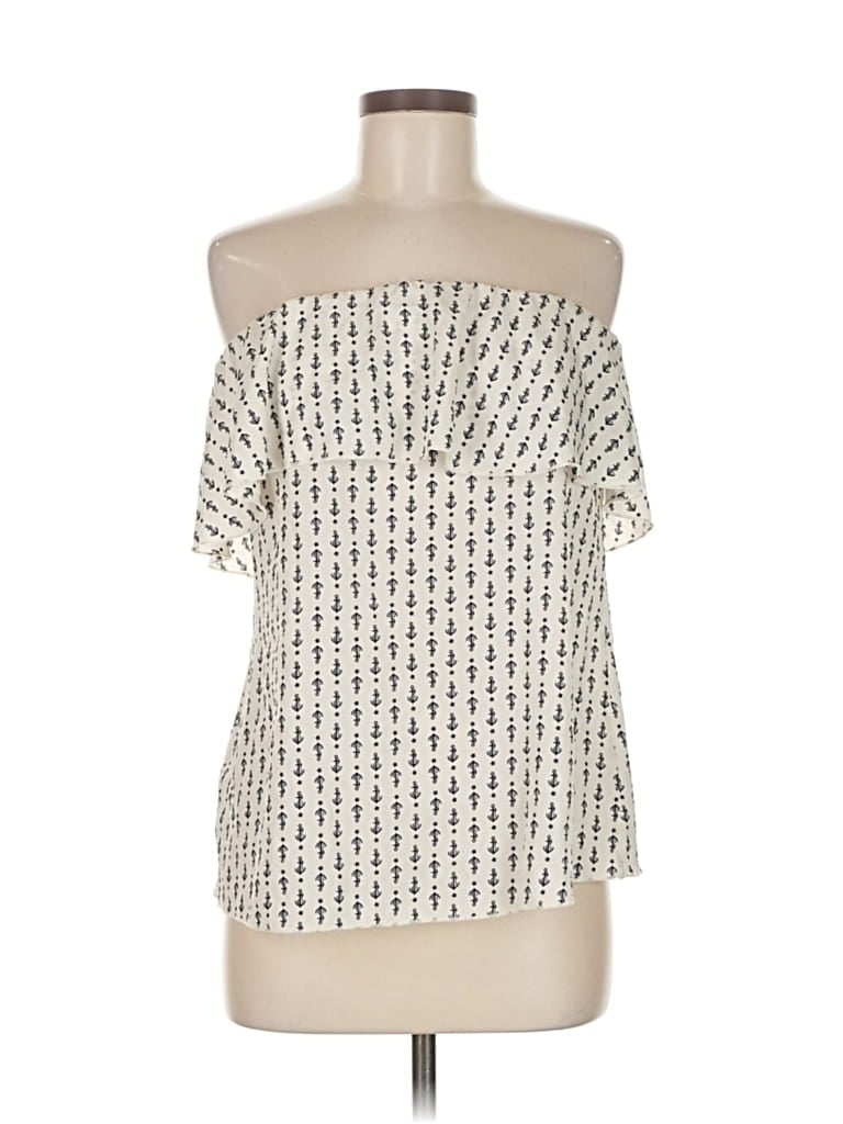 Pre-owned Ocean Drive Clothing Co. Short Sleeve Blouse In White