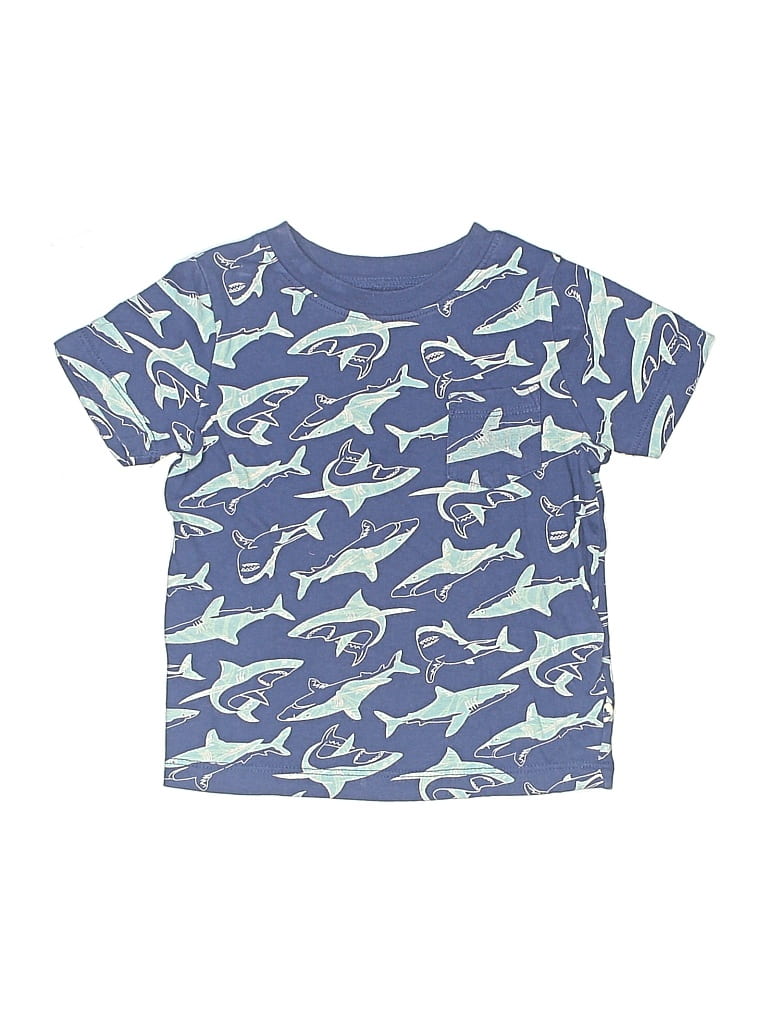 Pre-owned Baby Gap Kids' Short Sleeve T-shirt In Blue