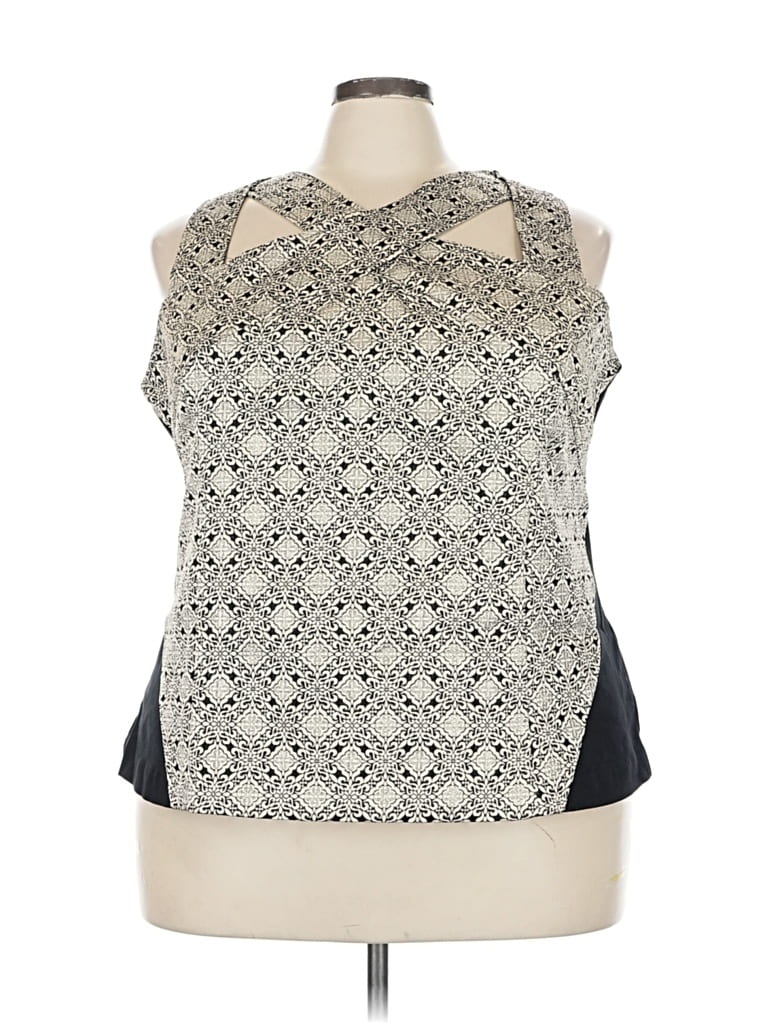 Pre-owned Lane Bryant Sleeveless Blouse In White