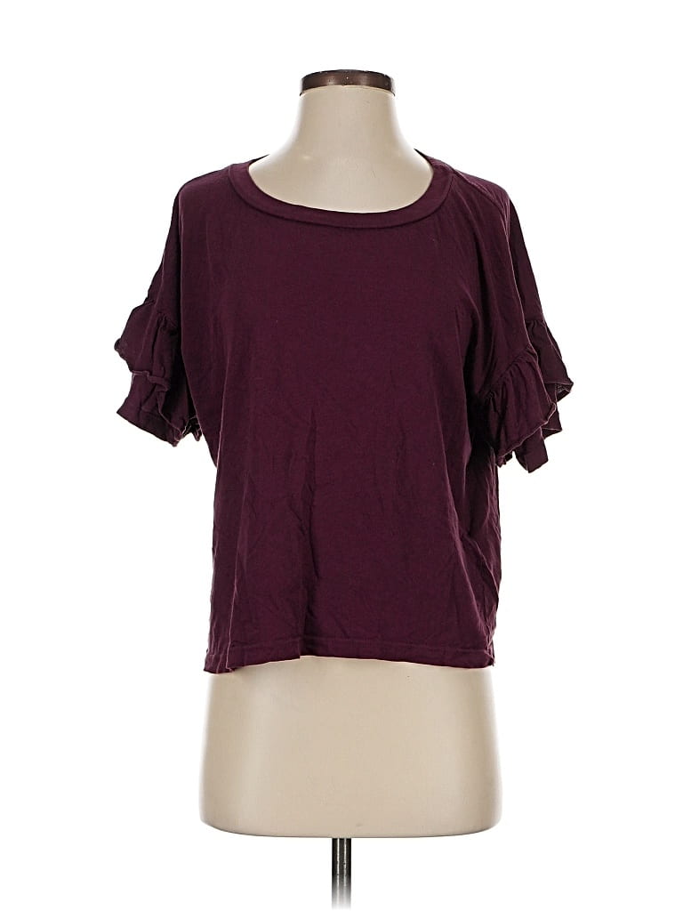 Click to view more detailed imagery on our partner's website Pre-owned Current Elliott Short Sleeve T-shirt In Burgundy