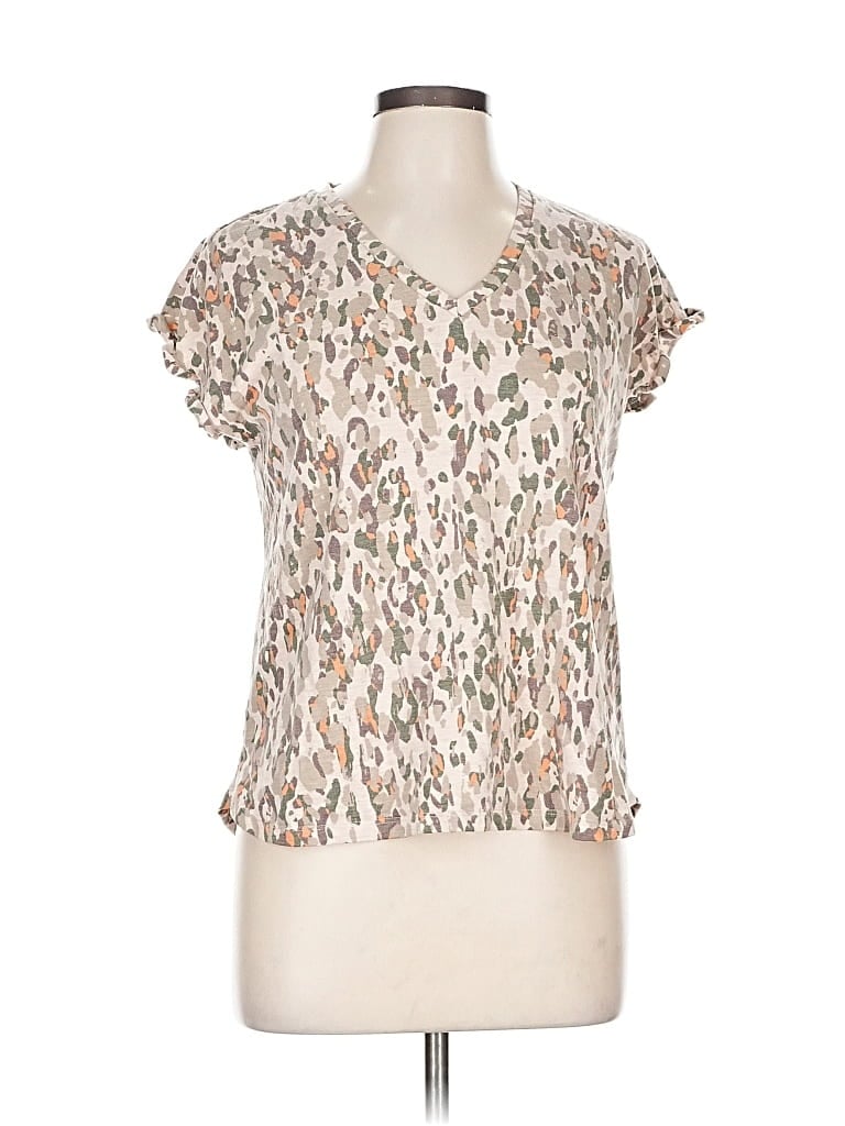 Pre-owned Bobeau Short Sleeve T-shirt In White