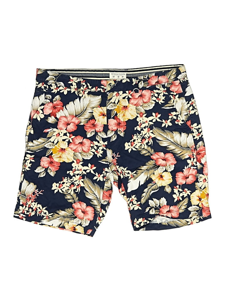 Click to view more detailed imagery on our partner's website Pre-owned Denim And Flower Board Shorts In Blue
