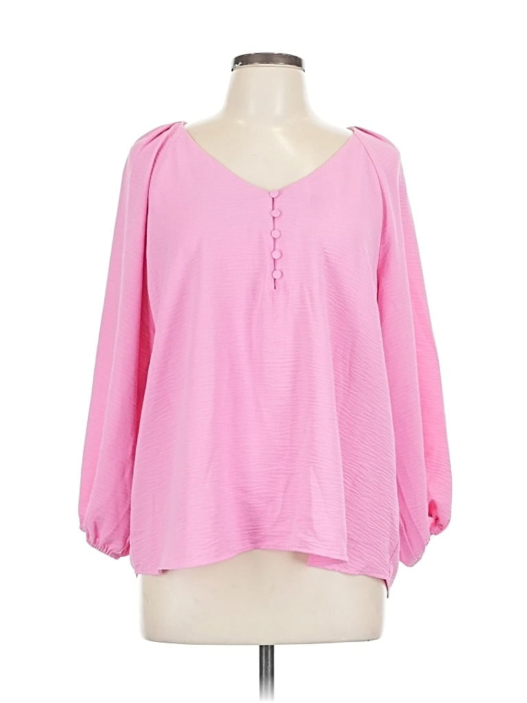 Pre-owned Cato 3/4 Sleeve Blouse In Pink