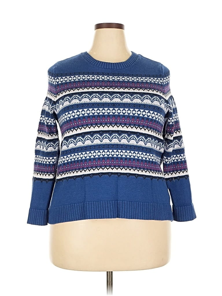 Pre-owned Croft & Barrow Pullover Sweater In Blue