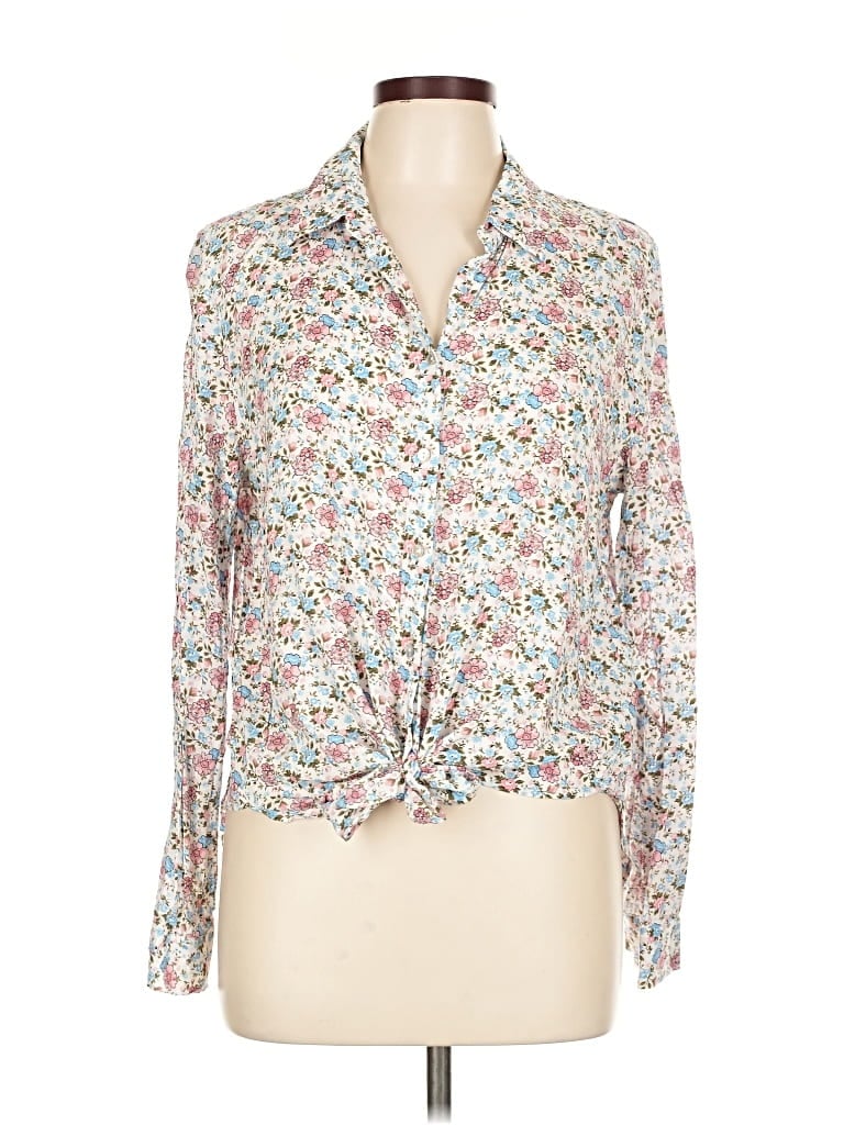 Pre-owned Jane And Delancey Long Sleeve Blouse In White