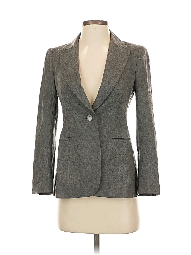 Pre-owned Theory Wool Blazer Jacket In Gray