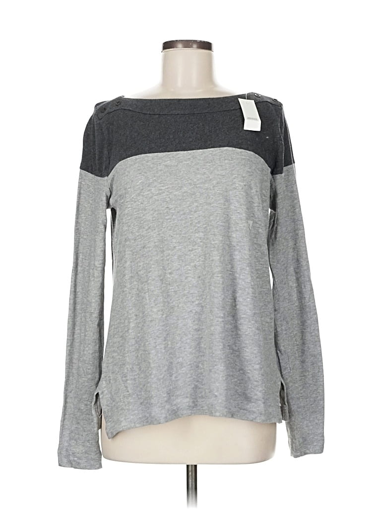 Pre-owned Ann Taylor Loft Long Sleeve T-shirt In Gray