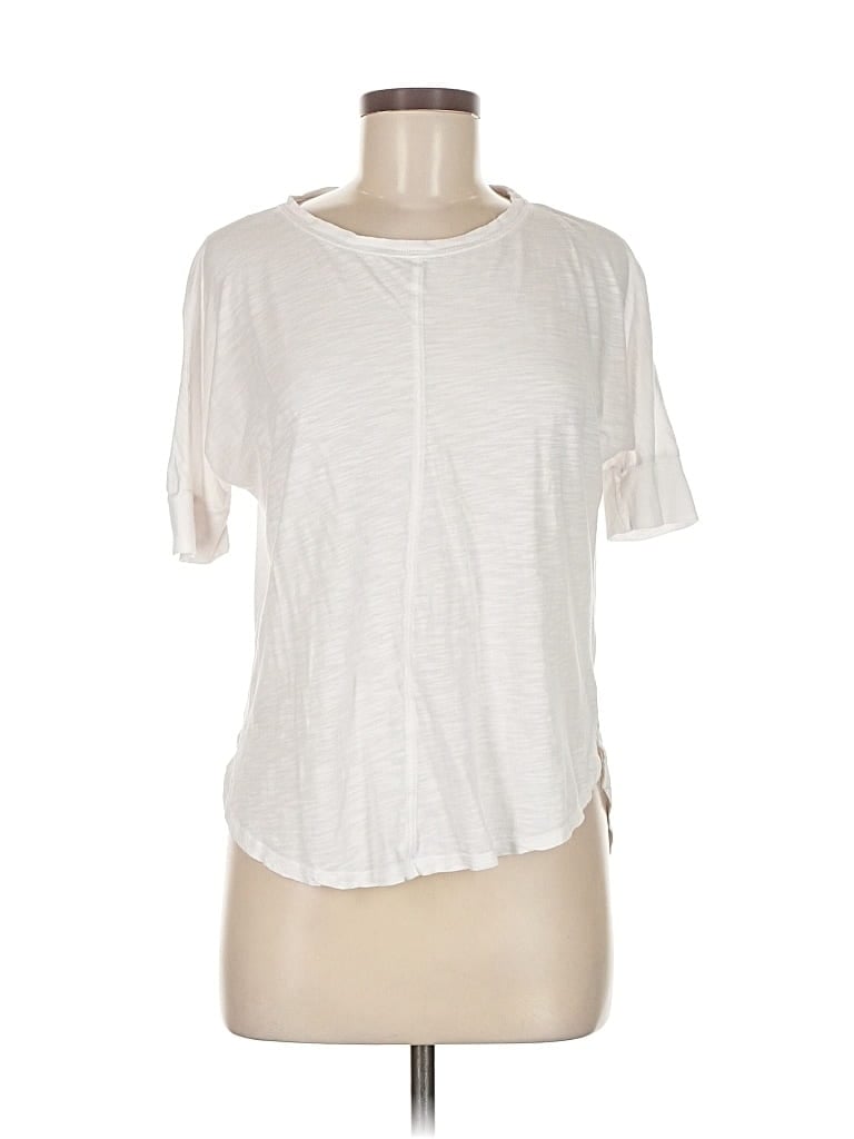 Pre-owned Liz Claiborne Short Sleeve Top White Keyhole Neckline Tops