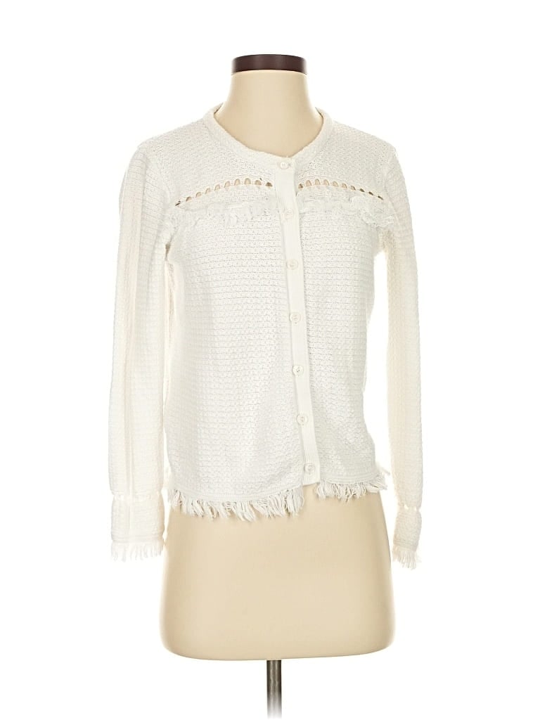 Pre-owned J.crew Factory Store Cardigan Sweater In White