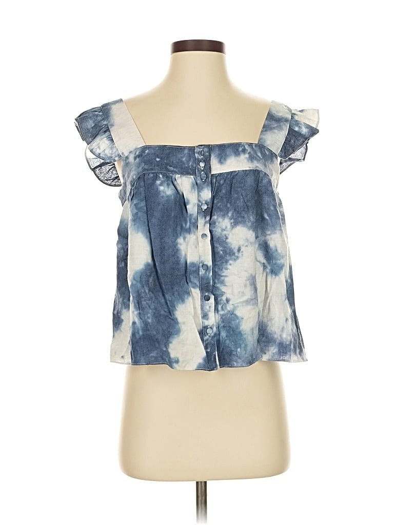 Pre-owned Line & Dot Sleeveless Blouse In Blue