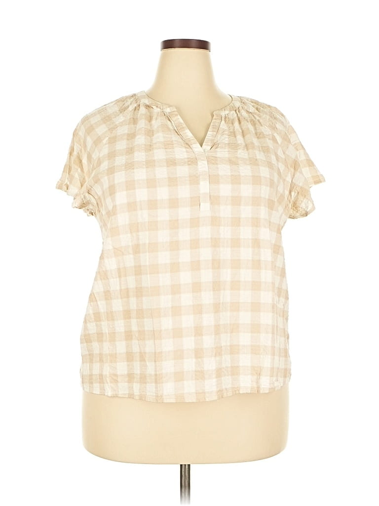 Pre-owned Sonoma Goods For Life Short Sleeve Blouse In White