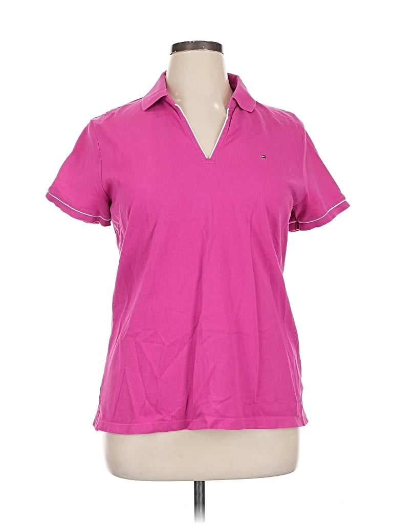 Pre-owned Tommy Hilfiger Short Sleeve Polo Shirt In Pink