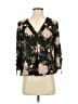 Soho 100% Polyester Floral Black 3/4 Sleeve Blouse Size S - photo 1