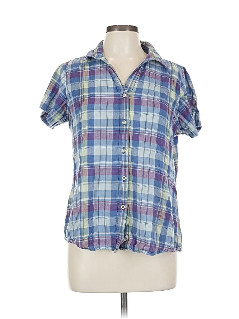 Pre-owned Woolrich Short Sleeve Button Down Shirt In Blue