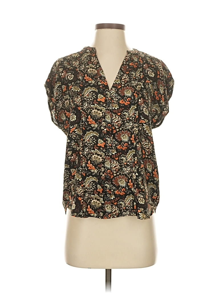 Click to view more detailed imagery on our partner's website Pre-owned Treasure & Bond Short Sleeve Blouse In Black